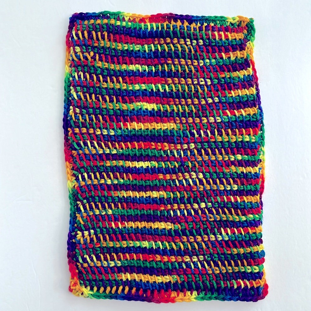Crochet Rainbow Trivet Runner Mat Handmade Wall Decor Colorful Rectangular - Picture 9 of 9